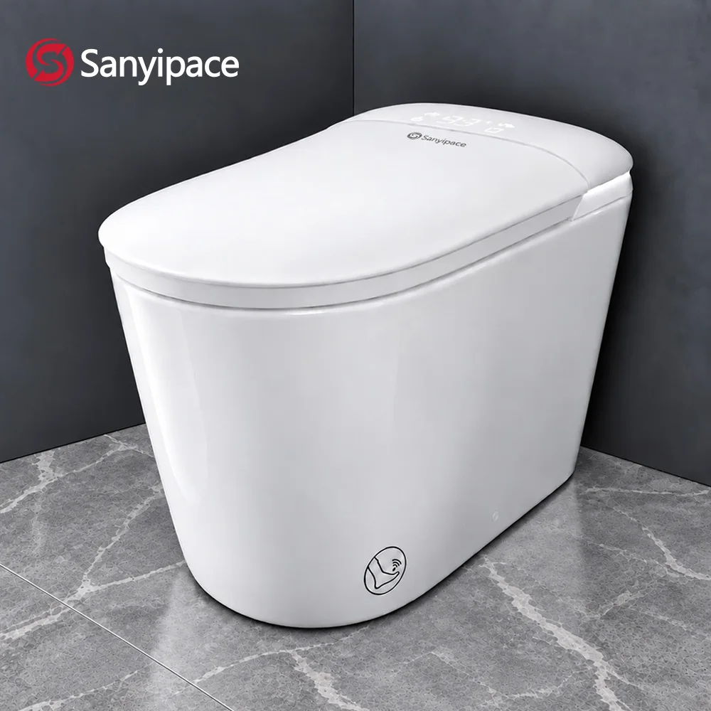 220V US Standard Smart Toilet Warm Seat and Bidet 2.2lbs 1000g MaP Flushing Build in Tank and Foam Shield Toilet with Remote Control SIAA Seat Auto Open Close Lid Bathroom Smart Toilet