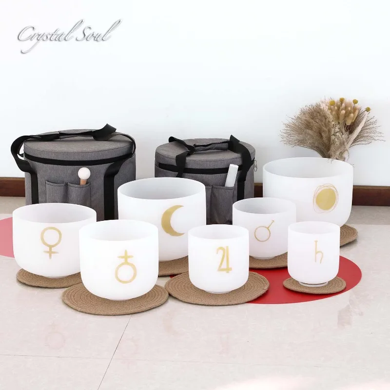 

Crystal Singing Bowl Set 6-12 Inch Sound Therapy Yoga Meditation Music Bowl Crystal Percussion Musical Instruments Accessories
