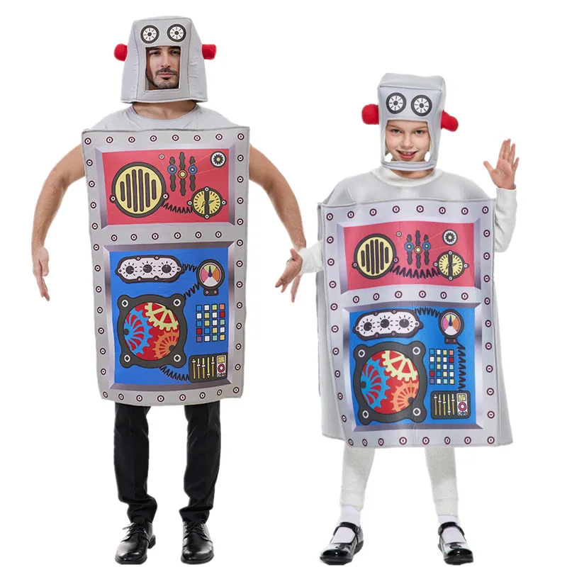 

Halloween Robot Performance Costume Alien Party Outfit Parent-Child Role-play Clothes Polyester Fiber 100% Pure E-commerce