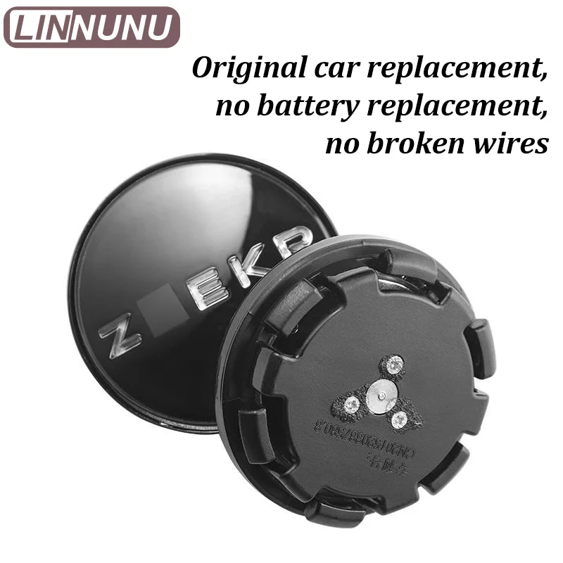 LINNUNU Car Wheel Center Caps Magnetic Levitation Wheel Hub Light Illuminated Wheel Hub Center Cover For ZEEKR 001 Accessories