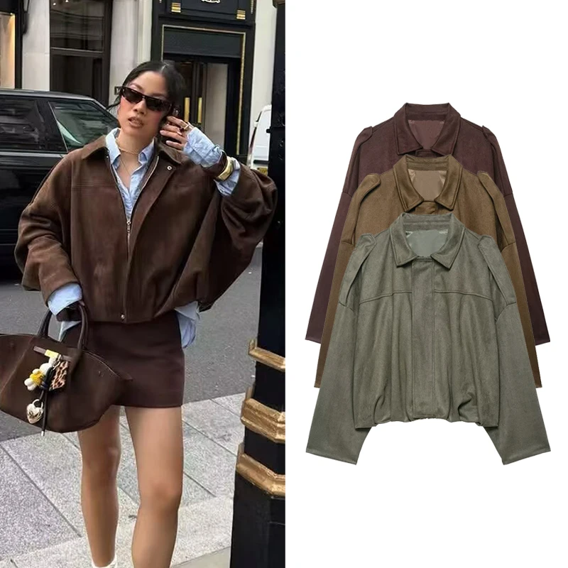 

Женские свободные куртки, пальто, модные пальто с отложным воротником и длинными рукавами, осень 2024, новинка верхней одежды