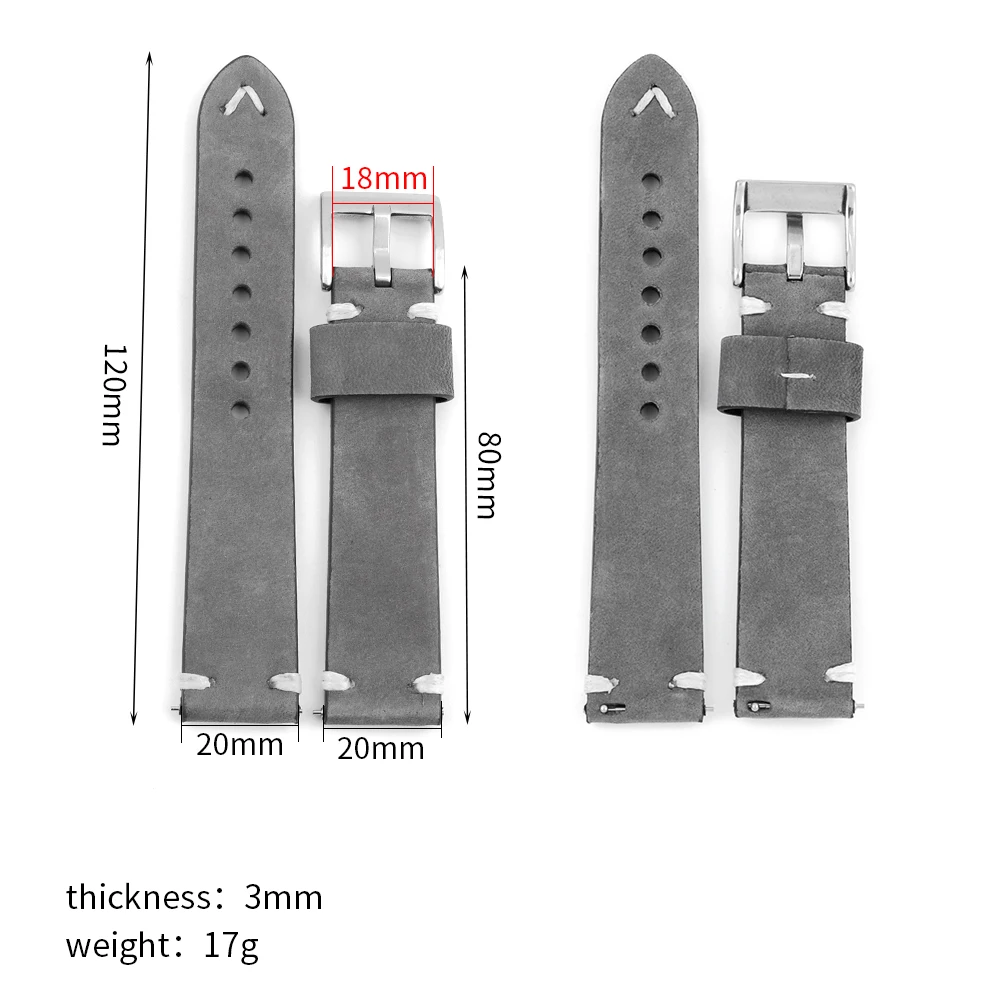 Retro Handmade 20mm 22mm Quick Release Watch Band Sude Leather Watch Strap Gray Brown Blue Replacement Watch Accessories for Men