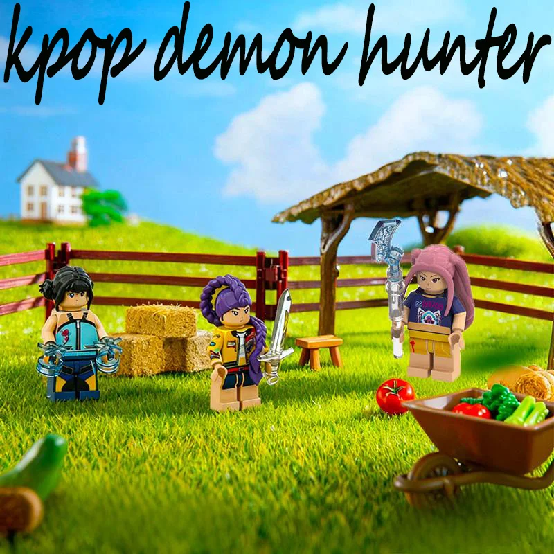 ليغو نمط KPop الساحرة الصيادة فرقة صغيرة شيطان الصيادين وتجميع لعبة مع الدمى سطح المكتب الديكور هدية هدية الكريسماس #1