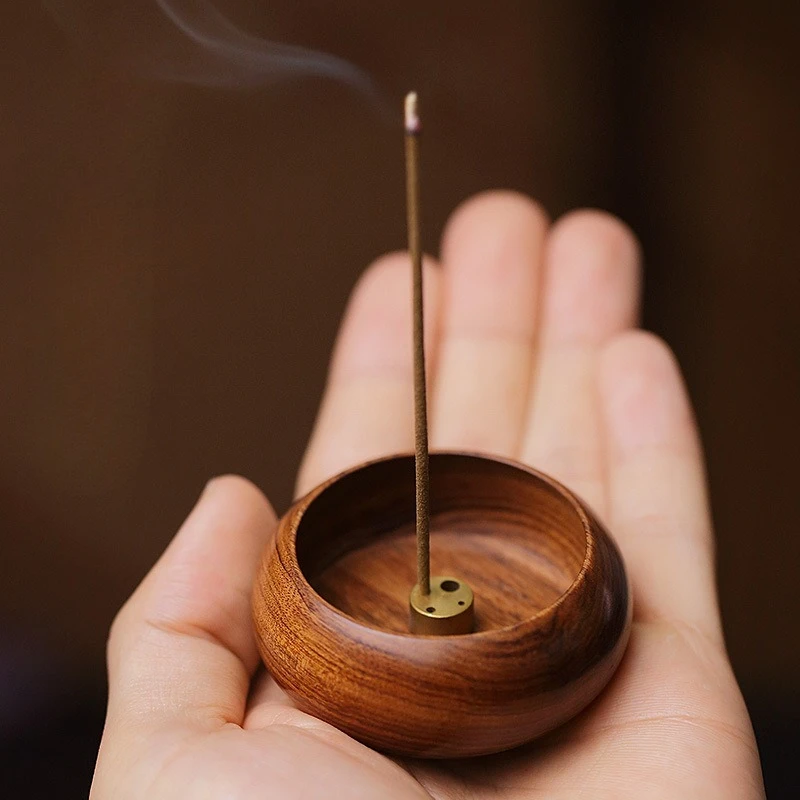 

Sour branch ebony wood mini small incense holder travel indoor incense burners sandalwood agarwood porous line incense burner