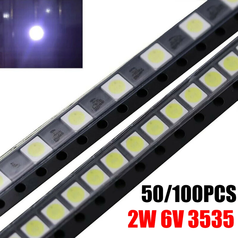 50 pz/100 pz Apparecchiature Elettriche Chip LED Circuiti 150lm Lampada 2 W 3535 TV Retroilluminazione Bead Chip Bianco Freddo