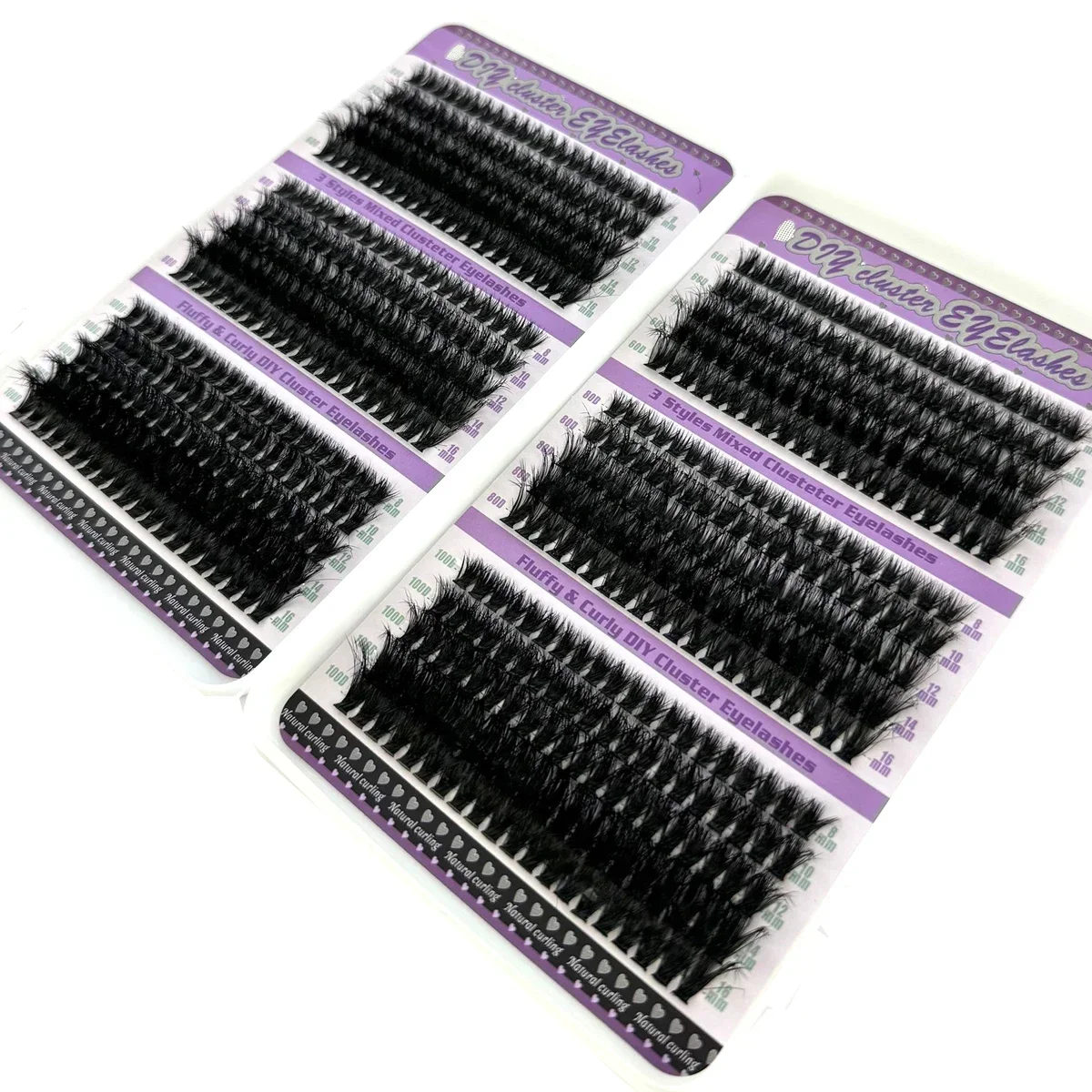 HBZGTLAD 600 Pcs Individual Lashes Book Clusters Extensions 60D/80D/100D Natural Long DIY at Home Cluster Lashes Makeup Tools Fa
