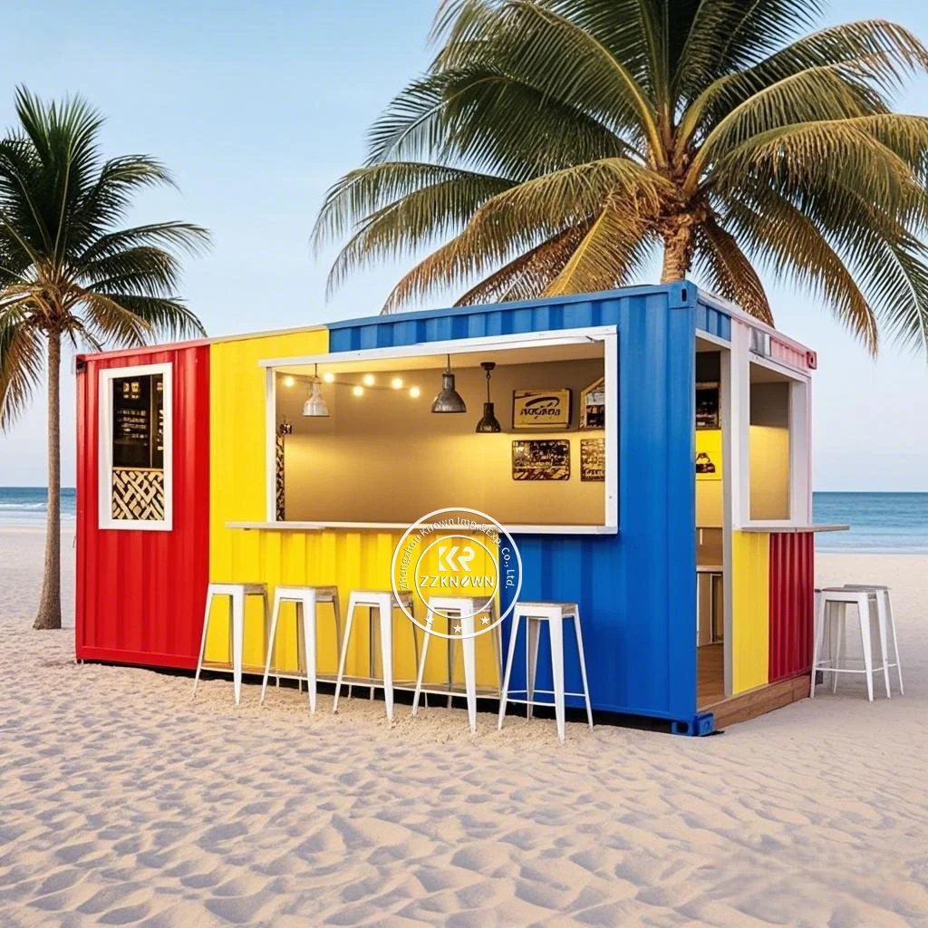20FT Customize Modern Outdoor container bar restaurant Portable Container Kiosk Bar Fast Food Restaurant Europe Standard