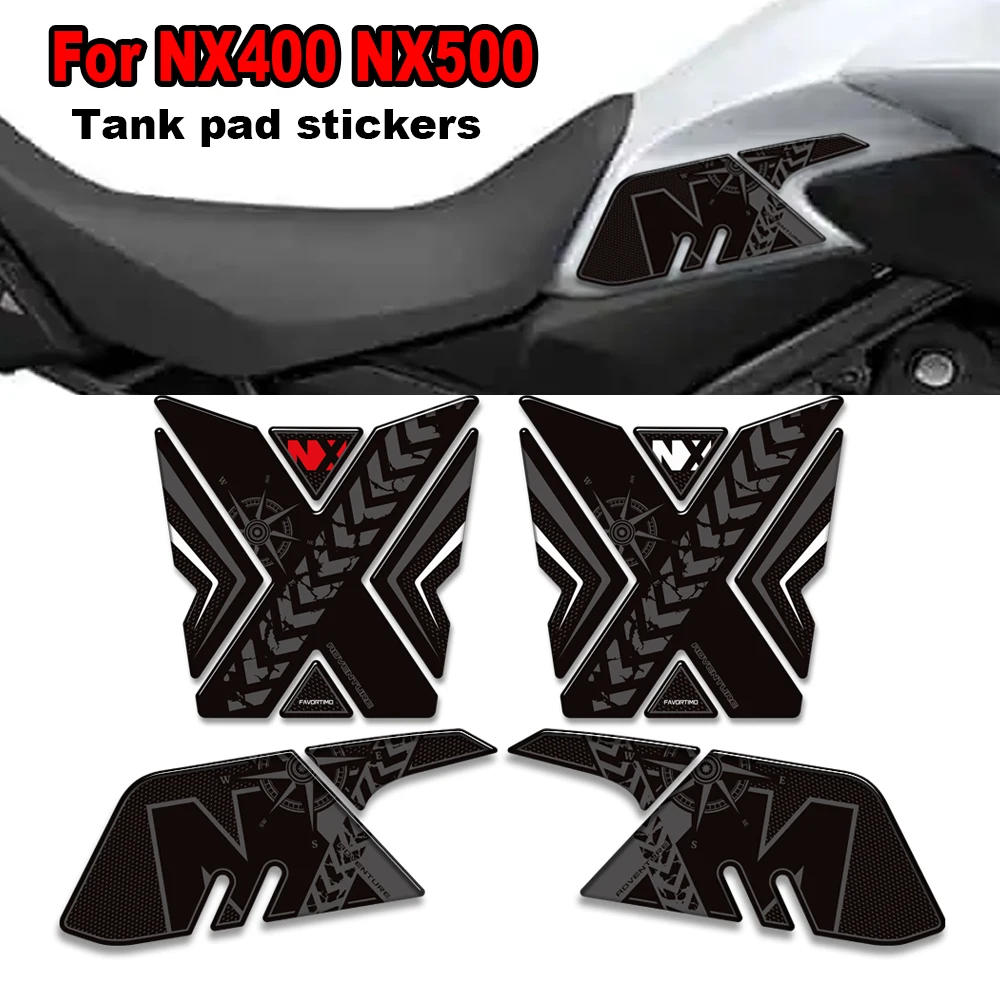 

NX400 NX500 Motorcycle Fuel Tank Grips 3D stickers protection kit For Honda NX 400 NX 500 2024 Accessory