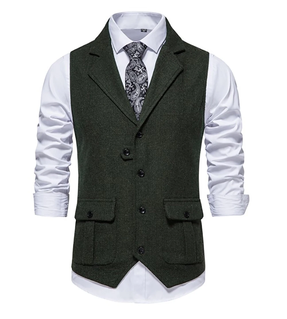 2024 Spring and Autumn New Men\'s Single-breasted Casual Suit Vest Design High Quality Men\'s Vest