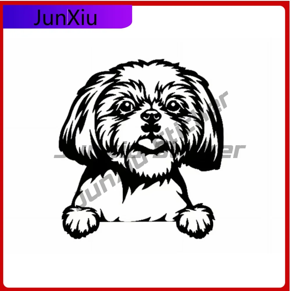 

Shih Tzu Decal, Silhouette Vintage Car Laptop Window Bumper Waterproof Vinyl Decal Accessory Cool Cute Funny Cute Cool