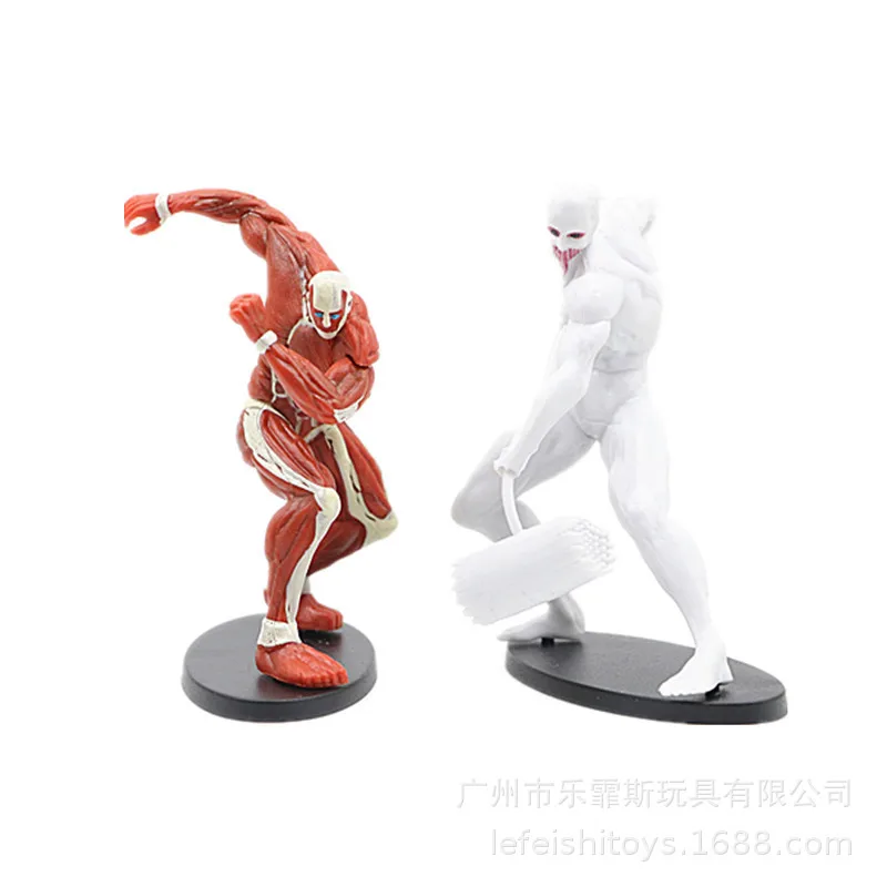 10/6Pcs Anime Attack on Titan Figure Levi Mikasa Rival Ackerman Eren Yeager Armored War Hammer Titan Model PVC Action Figure Toy