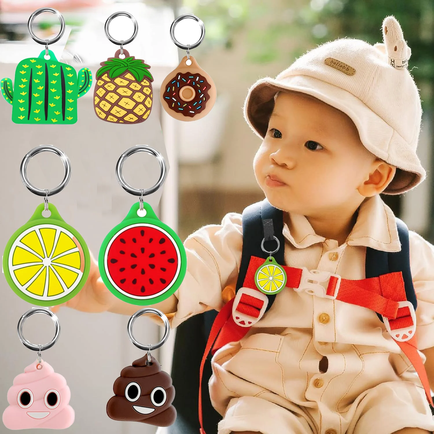 AirTag Holder Anti-Scratch Keychain Apple Airtag Waterproof Air Tag Case Anti-Lost Key Ring for Pet Tracking, Kids, Bags,Luggage