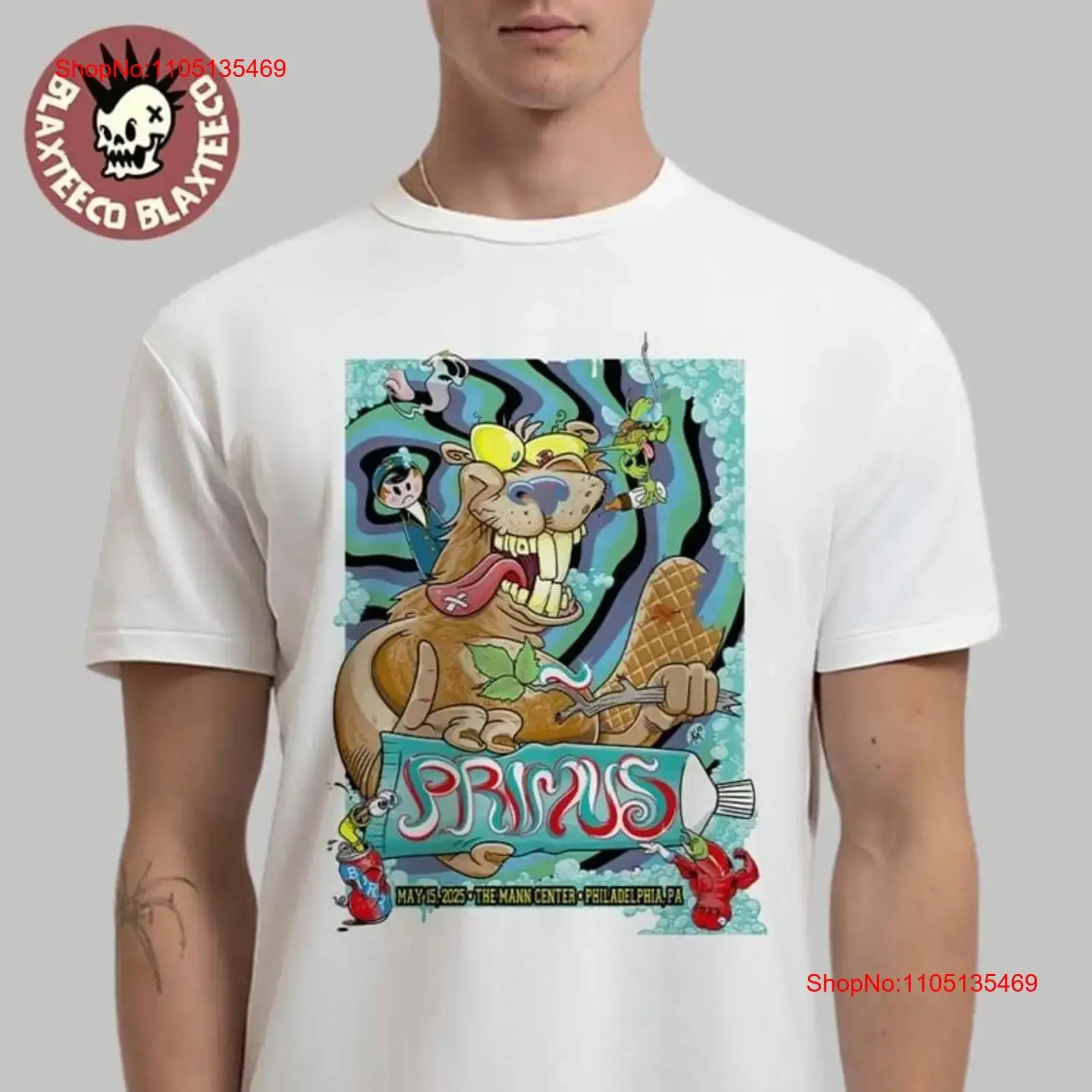 تي شيرت Primus Sessanta V2 0 Philly TD Pavilion 15 مايو 2025 تي شيرت عتيق مغسول للارتداء اليومي جرافيك أوم #1