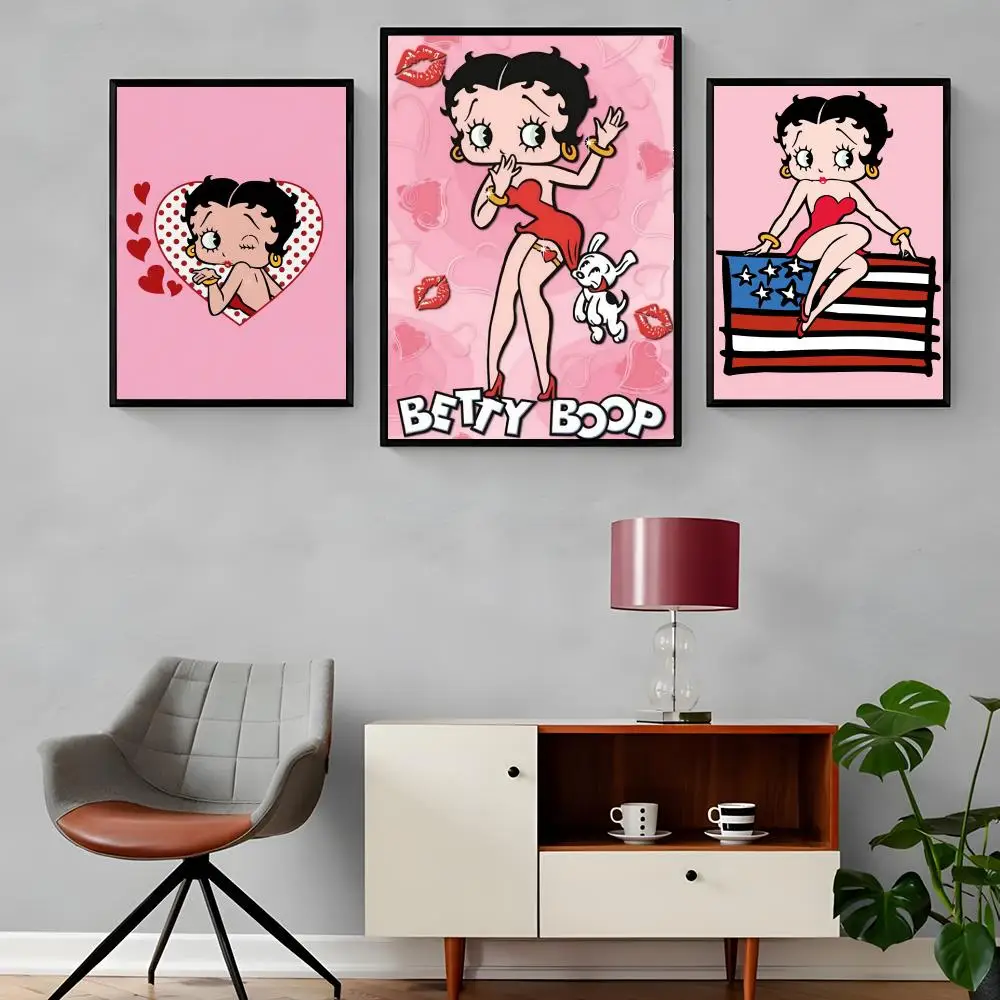 B-Bettys Boops Anime Painting Calligraphy Canvas Poster: Crease Free Waterproof Durable All Space Wall Decor
