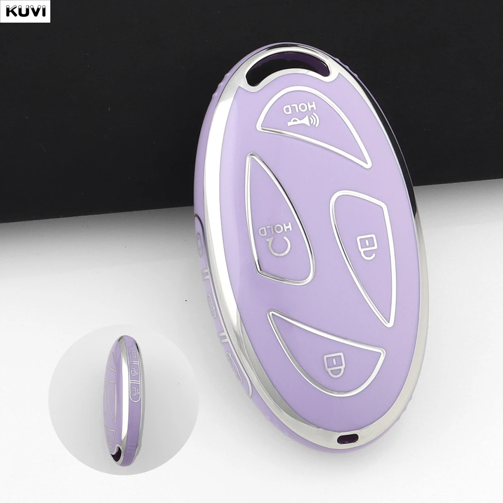 5 7 Buttons Pink TPU Car Remote Key Case Cover For Hyundai IONIQ 6 New Grand Prix GN7 Kona Protected Keychain Fob Accessories image 6