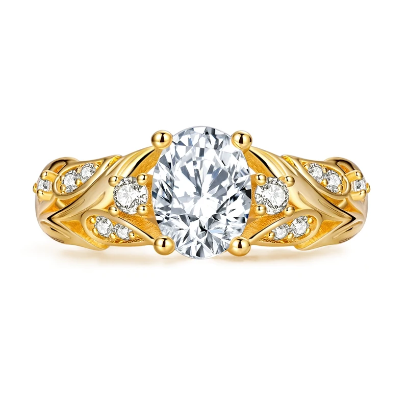 2026 New 925 Sterling Silver Golden Laurel Gemstone Ring For Women Fashion Exquisite Birthday Anniversary Jewelry Gifts