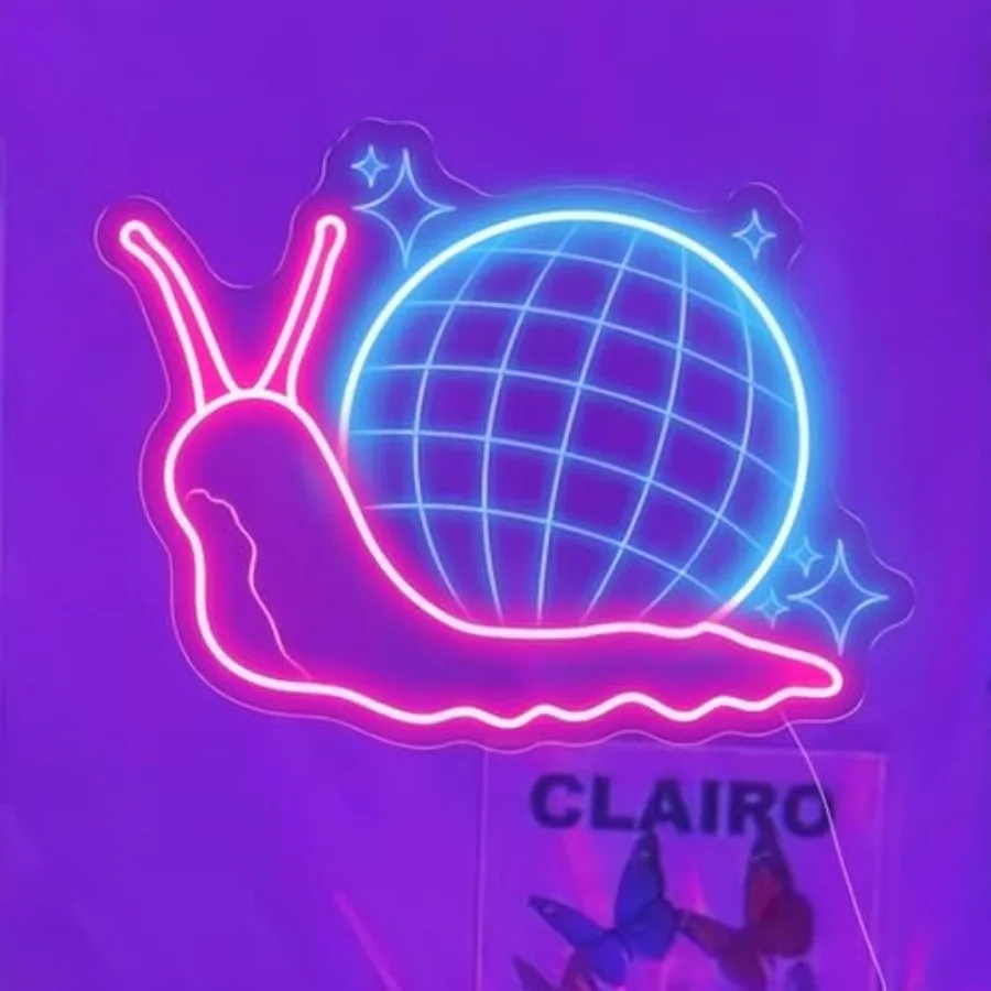 Snail Neon Sign, Party Wall Art Neon Bar Sign for Business Beer Music Bar Club Bedroom Windows Glass Hotel Pub Cafe Wedding Bir