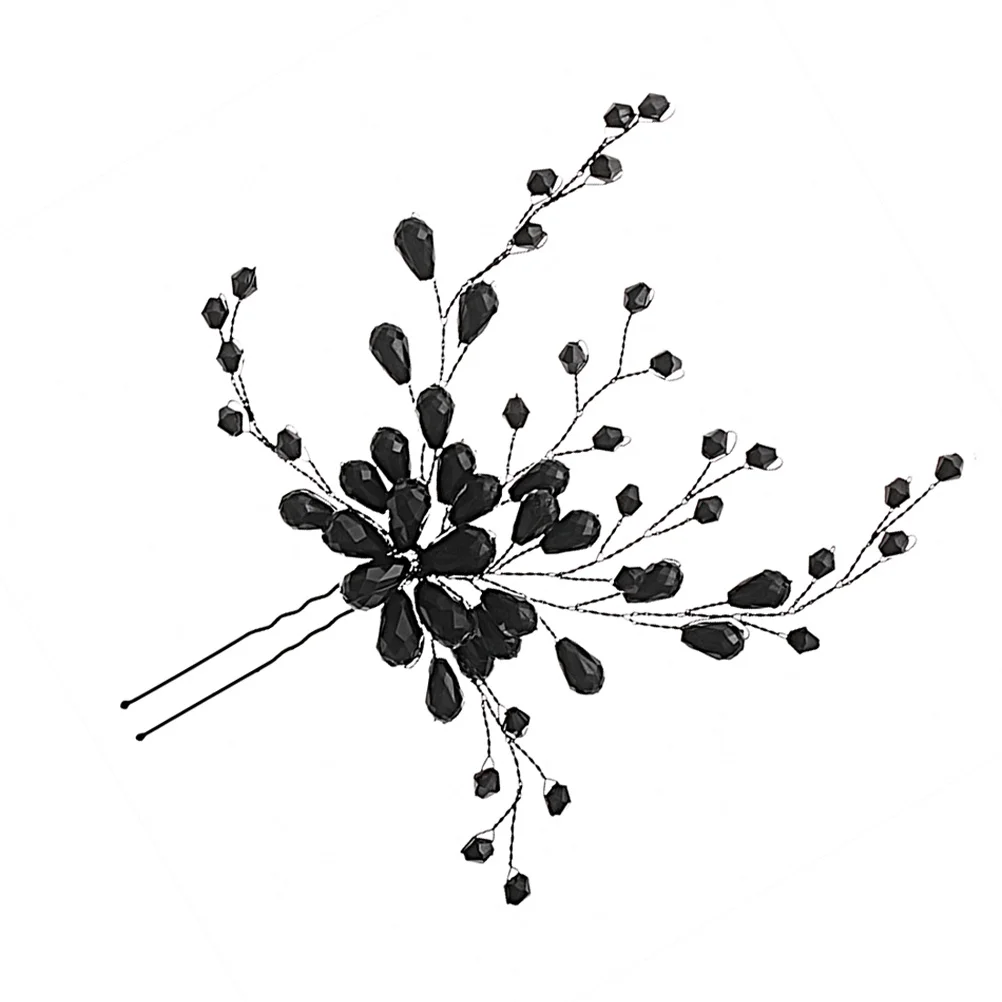 

1Pcs Beautiful Headdress Black Hair Clip Durable Enduring Unique Bride Wedding Supplies Exquisite Hairclip Bridal Headdress