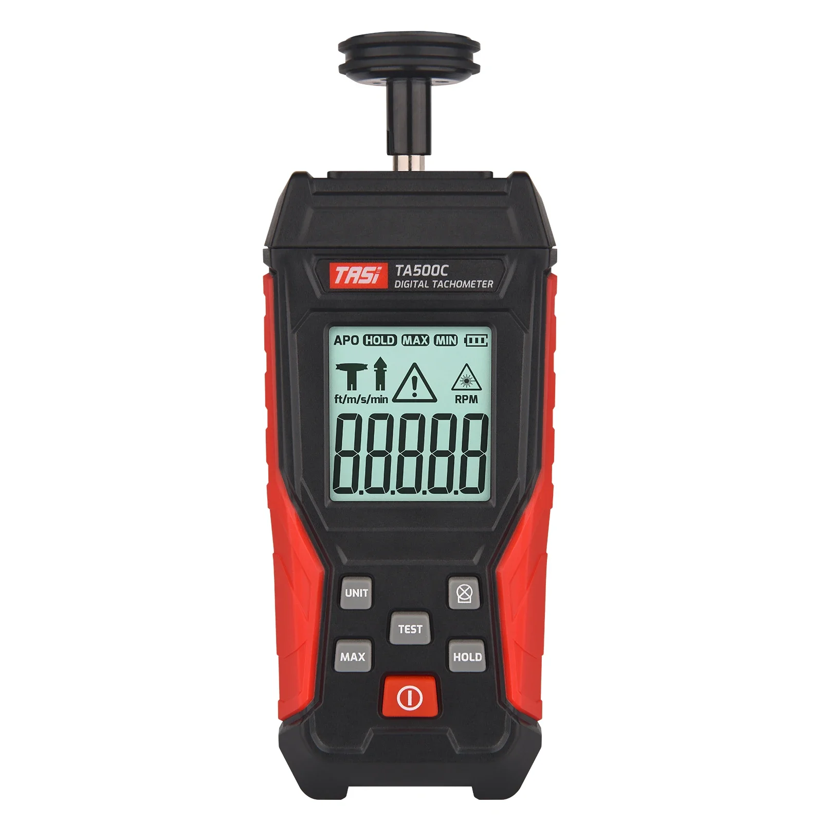 

TASI Tachometer Contact & Non-contact Digital Tachometer 3~100000RPM High Accuracy RPM Tachometer Backlit Display TA500B