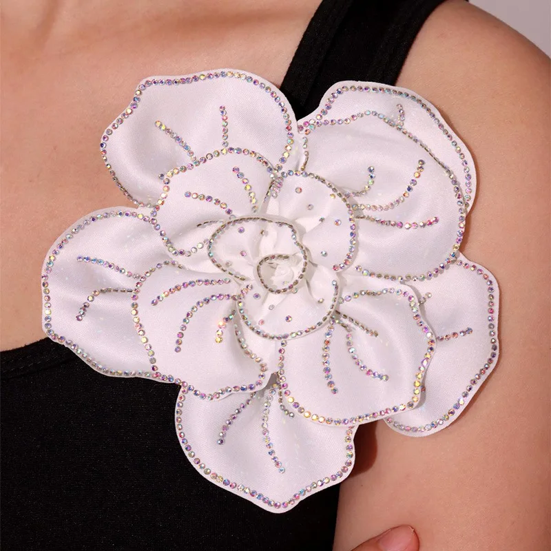 Fashion 14cm Water Diamond Suits Brooch Creative Beaded Clothing PINs  Decorative Floral Accessories Customized