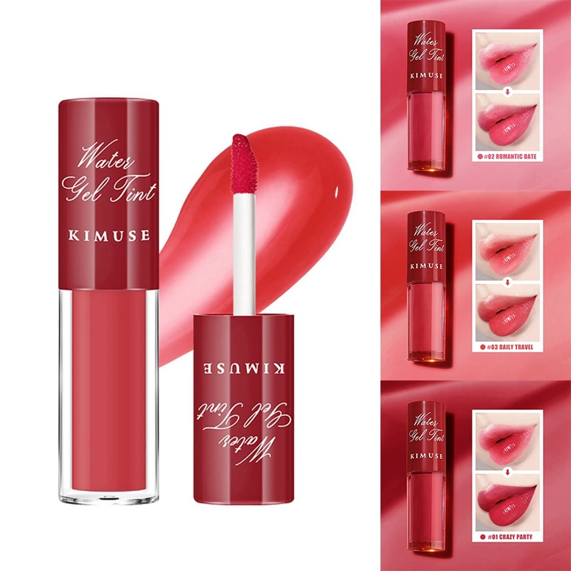 KIMUSE 1 PCS Lip Glaze Lipstick Liquid Lip Tint Tight Color Clear Long Lasting 2