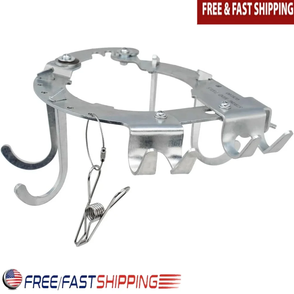 

Universal Fit Gas Cylinder Accessory Hanger with 6 Multi-Purpose Hooks 4-Point Locking Glove Clip Dual-Prong T-Shaped Design