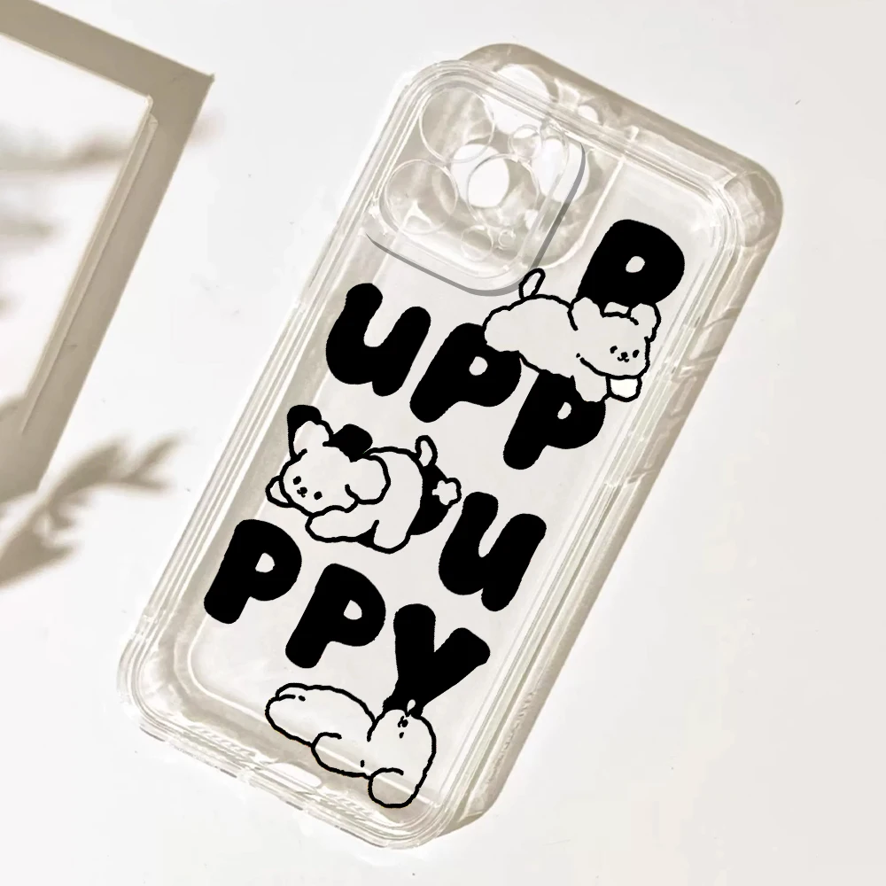 PUPPY Cute Dog Silicone Phone Case for IPhone 17 16 15 14 13 12 11 Pro Xs Max Air Mini 7 8 6 6s Plus SE 2020 2022 Cover
