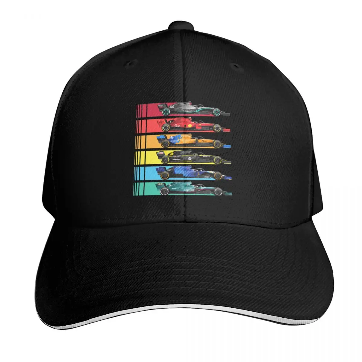 Formula Racing Cars 2023 Baseball Cap Cotton Twill Breathable Contrast Two Tone Brim Snapback Flat Bill