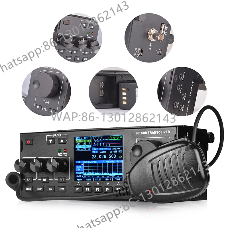 RS-978 SSB hf SDR radio HF ham Transceiver 1.8-30MHz 10Watt ham sdr radio hf with 3800mAh Li-ion Battery Pack
