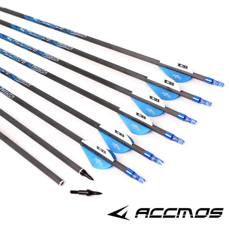 

Стрелы из чистого углерода с лопастями Bohning Blazer Spine 200 250 300 350 400 500 600 700 800 ID6,2 мм для стрельбы из лука по мишеням