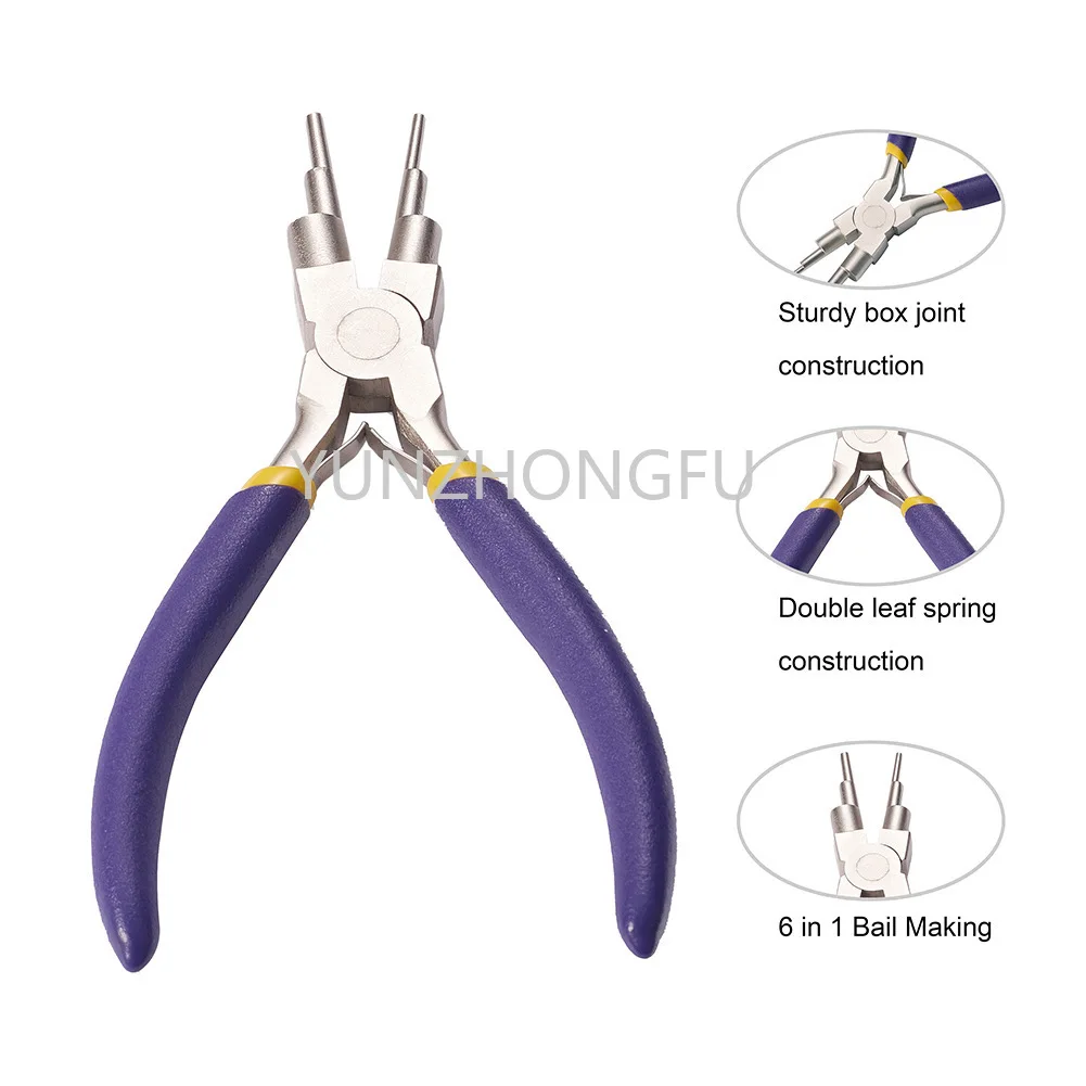 Carbon Steel round Nose Pliers Diy Nickel Iron Pliers Handmade Tools Jewelry Jewelry Accessories Making Six-Segment Pliers