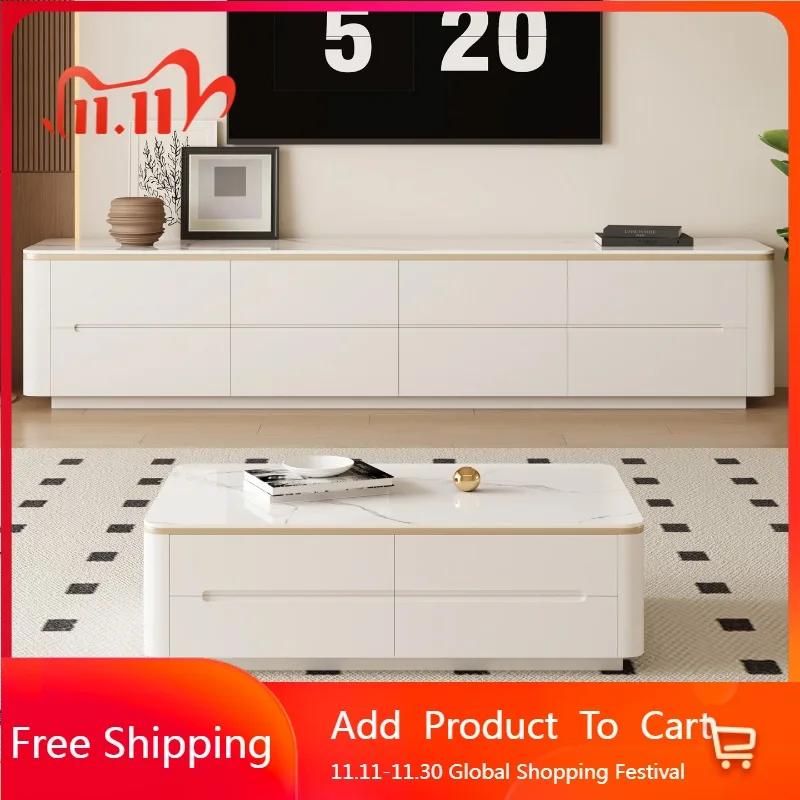 

White Storage Tv Table Living Room Mobile Modern Luxury Display Designer Universal Tv Stands Drawers Muebles Home Furniture