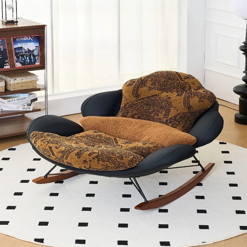 

Lazy sofa rocking chair household living room light luxury fabric single rocking chair