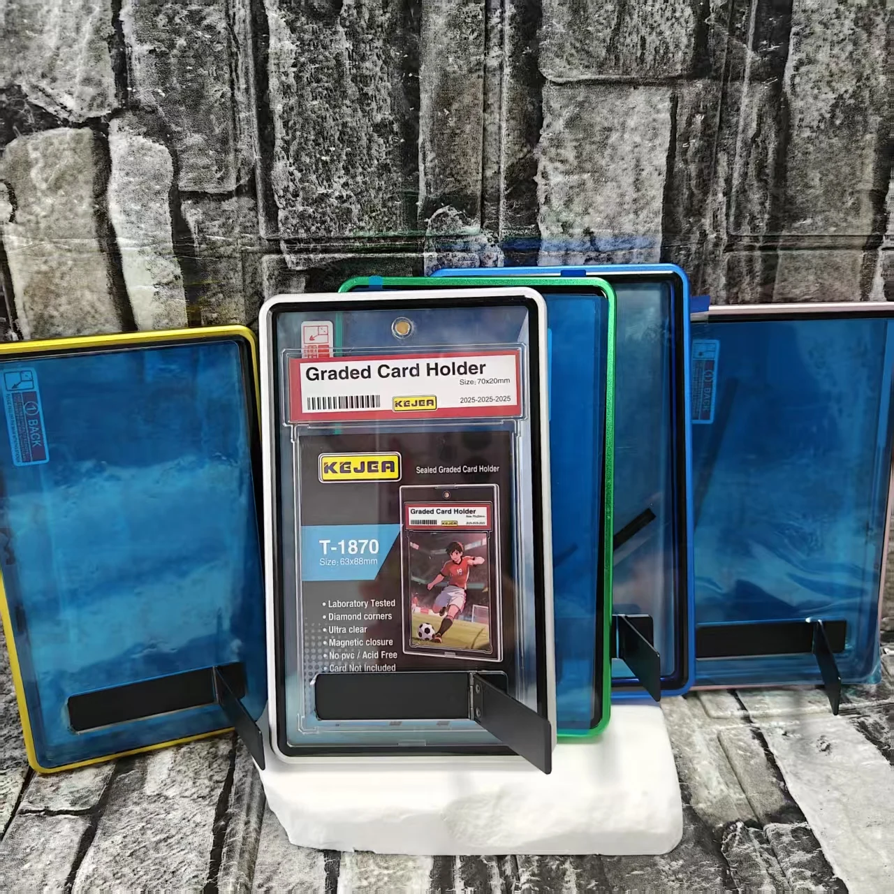 for PSA  35pt  Graded Trading Cards Slabs Guard Box Bumper Casewith Stand, UV & Scratch Resistant Display Box HoderMGBY