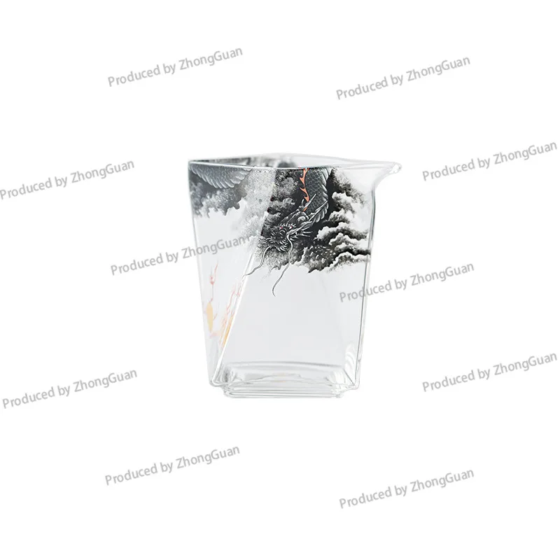 Dragon Cloud Sea Glass Fair Cup High Temperature Resistant Square Fair Cup Tea Divider Tea Sea Leveling Cup