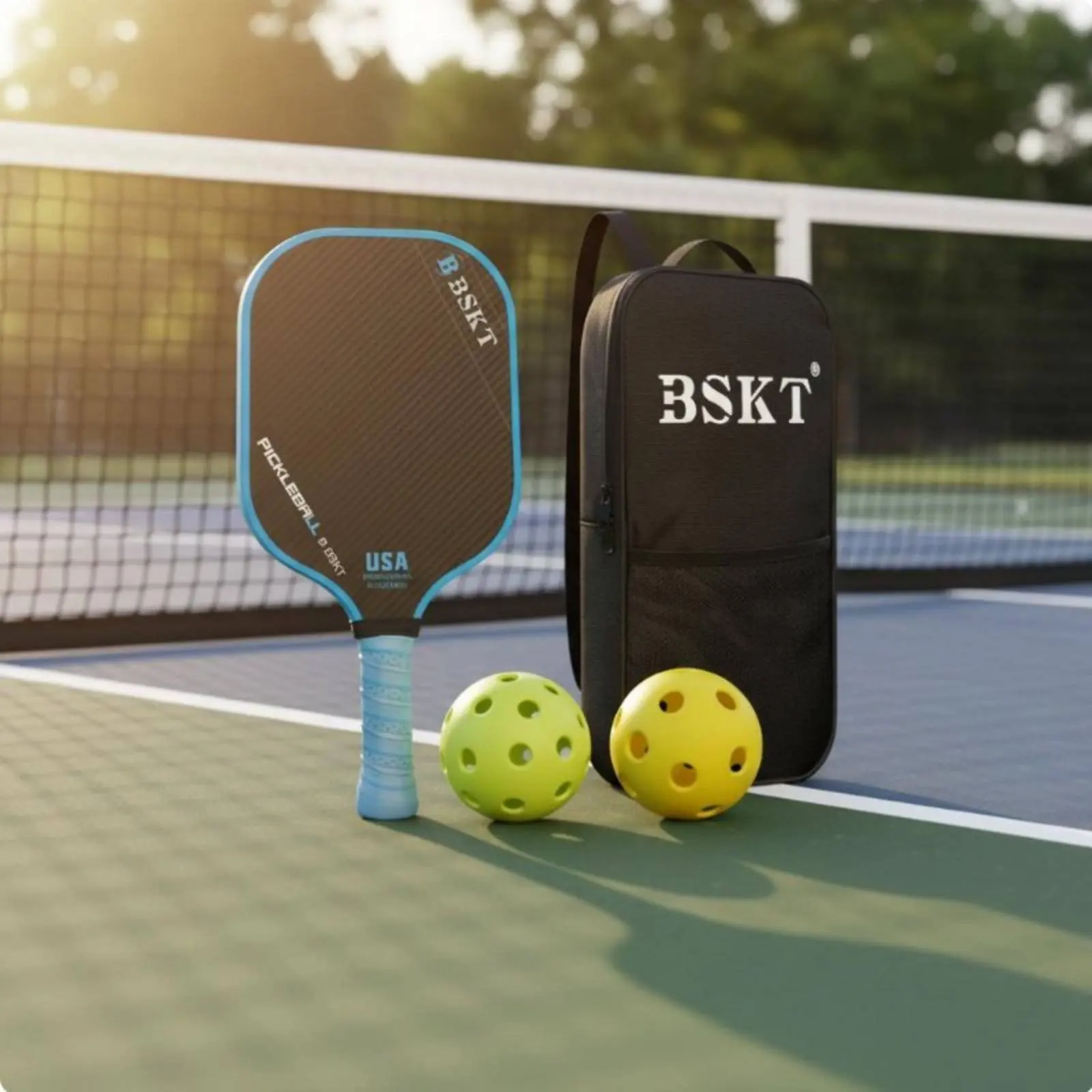 ピクルボールパドル-拡張スイートエリア-カーボンファイバー-ピクルボールパドル-スポーツ用品-滑り止めグリップ-長持ちする周囲形状