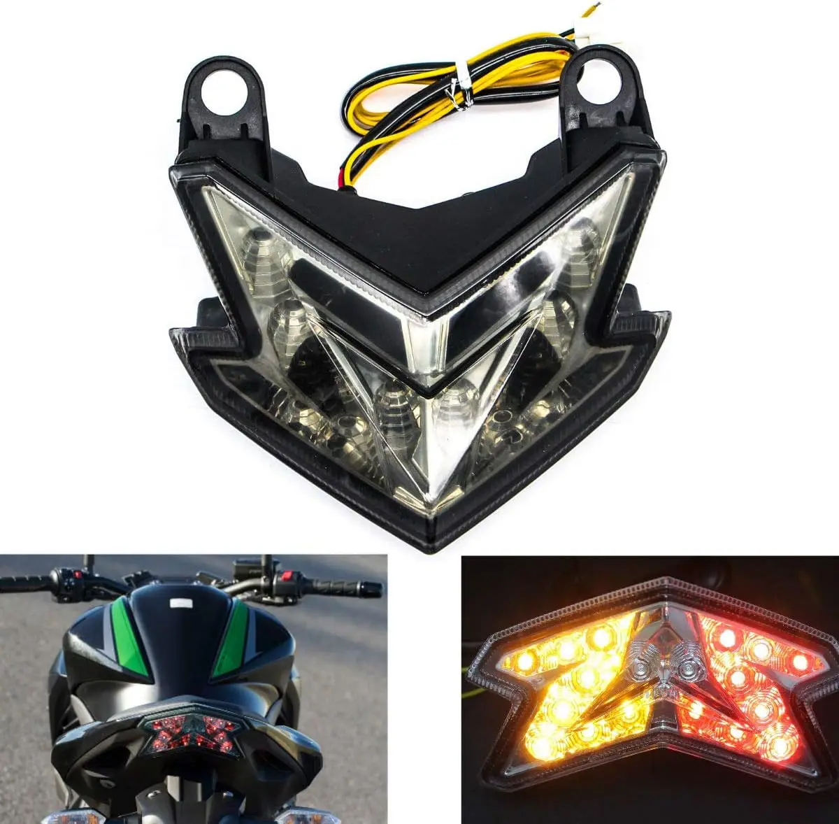 

Motorcycle Tail Light, LED Turn Signal Blinker Integrated Smoke Compatible with ZX6R ZX-6R 2013-2018 / Z125 Pro 2017-2024 / Z800