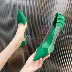 Transparent High-heeled Shoes for Women Spring Autumn Women's Stiletto Heel Pumps 2024 New Thin High Heels Pointed Shoe
