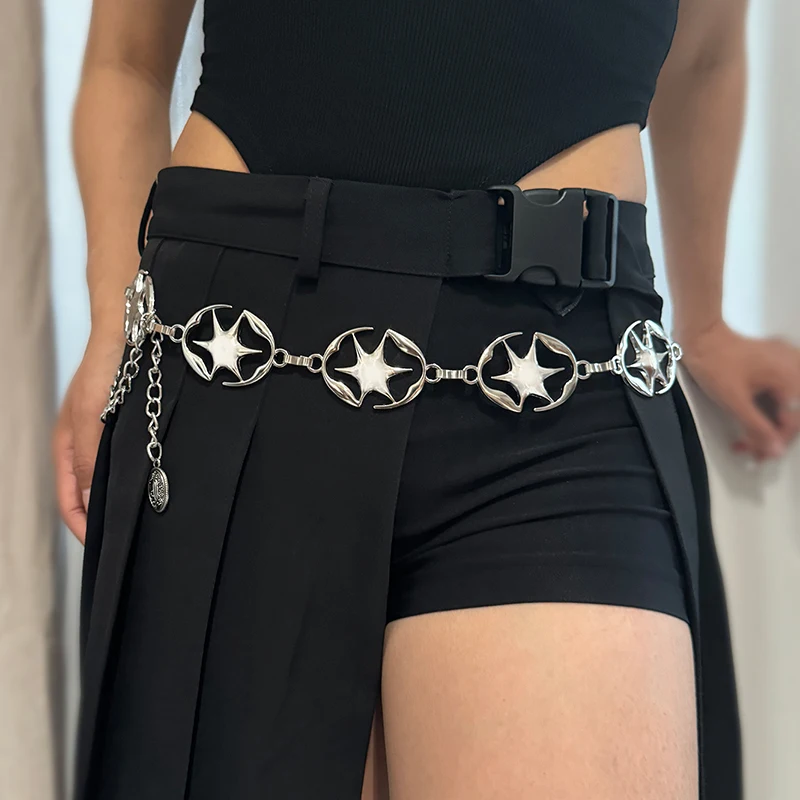 Women's Fashion Accessories Skirt Suit Decoration Belt Waist Chain Metal Belts for Women Cowgirl Western Adjustable Concho Belt