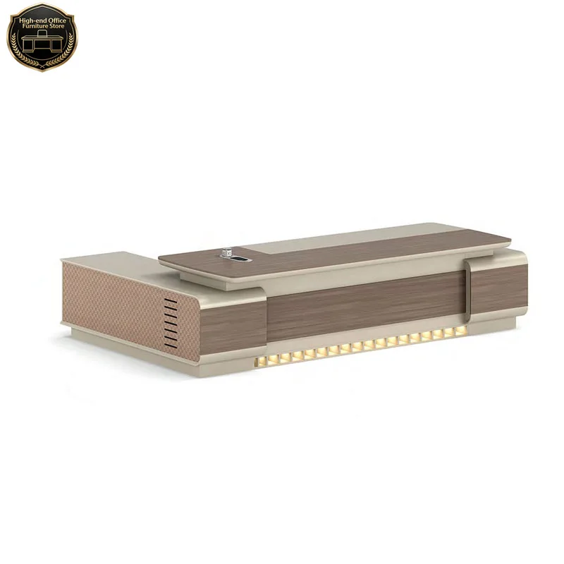 

Простой современный стол руководителя, круглый, высококачественный, с подсветкой, стильный, для менеджера, супервайзера, президента.