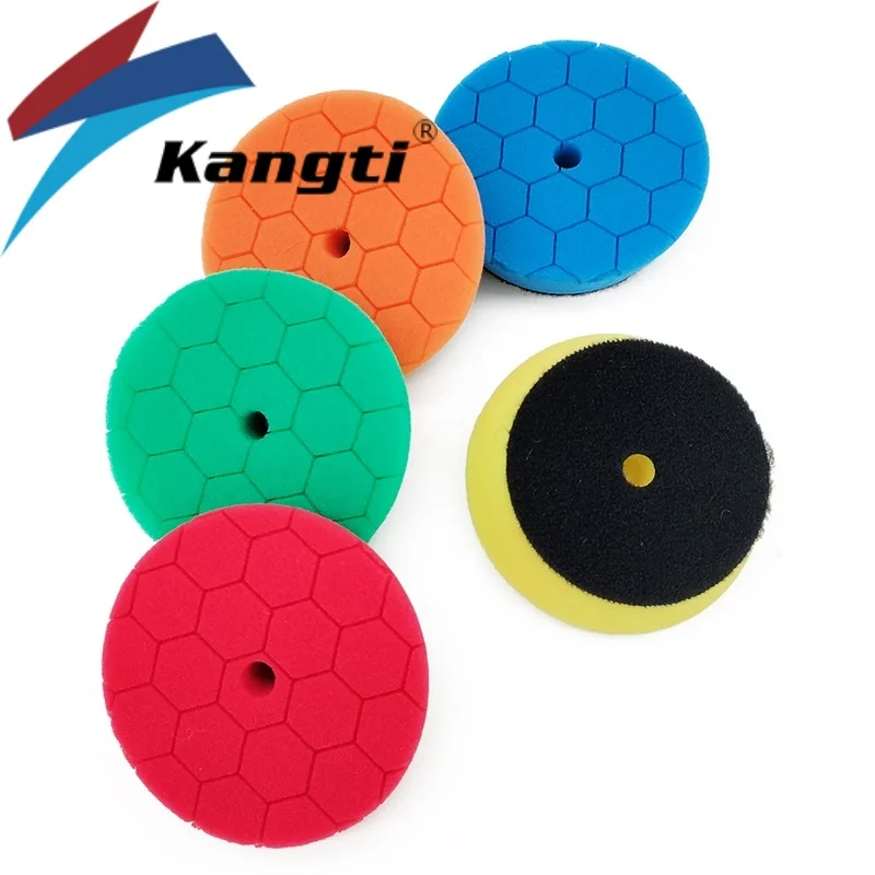 

Kangti Полировальная полировальная губка, набор подушечек для полировки автомобиля, мягкая волнистая пена, вафельная подушечка, инструмент для чистки автомойки
