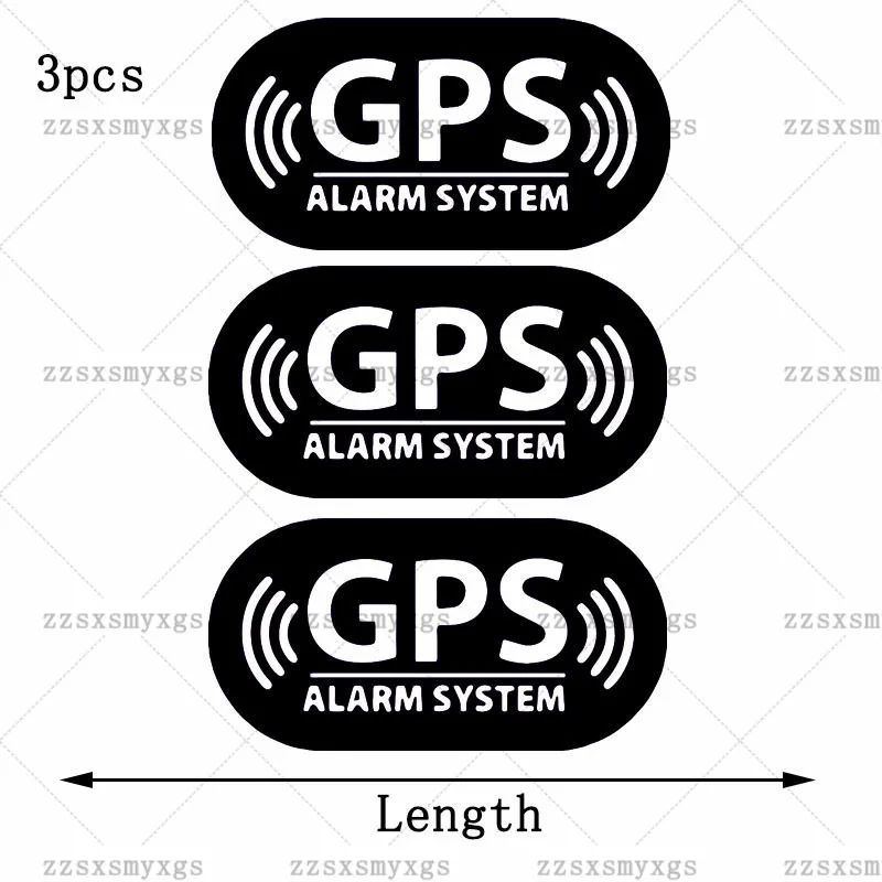 Autocollant avertissement antivol GPS Alarm System 3pcs vinyle imperméable, déco vitre pare-chocs auto moto