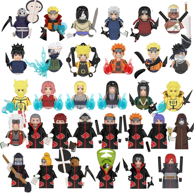 Anime NARUTO Pain Sasuke Bricks For Gifts Kakashi Building Blocks Mini Action Figures Minifigures Collection DIY Educational