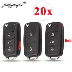 Jingyuqin 20 pz/lotto di Vibrazione Caso Chiave Per La Nuova VW Transporter Polo GOLF 202AD 202H Pieghevole chiave A Distanza Borsette Fob 2/3/4 Button