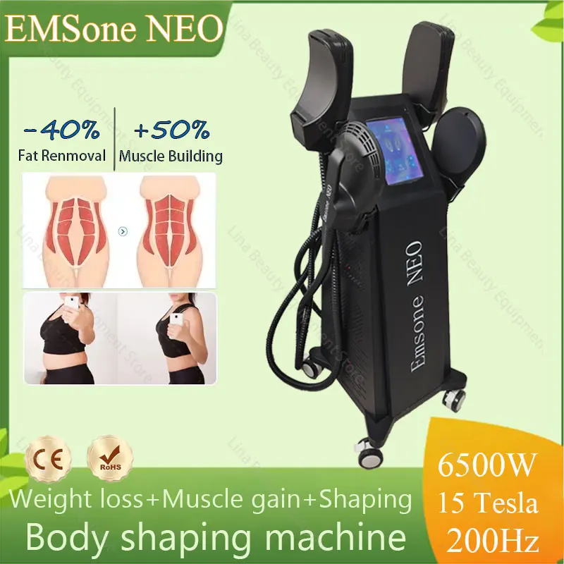 

2025 professional EMSone NEO weight loss and slimming machine RF electromagnetic muscle stimulator 6500W 200Hz EMS shaping