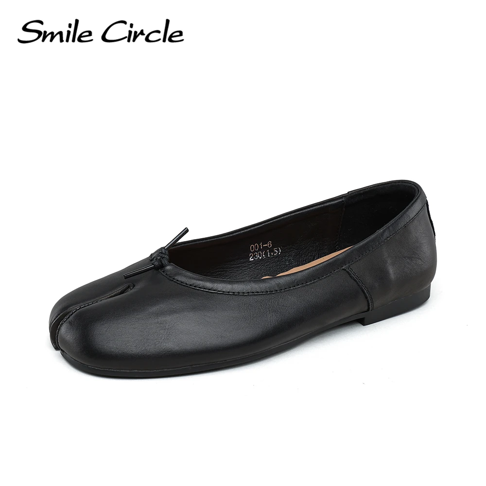 Smile Circle Mary Jane Split Toe Loafers Flats Comfortable Fashion Ballet Women Single Shoes