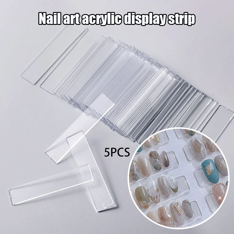 Set False Nail Tips Nail Art Display Stand Transparent Practice Acrylic Gel Polish Holder Strip Manicure Showing Tools