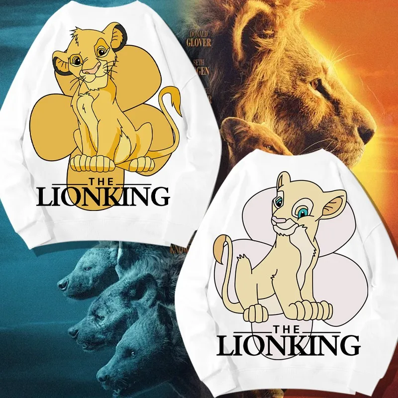 

Disney Lion King Co-named Crewneck Hoodie Man Simba Nana Cartoon Print Couple With Loose Clothes