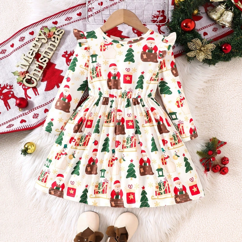 

2025 Baby Girls Dress Winter Outfits Clothing Girl Dresses For Christmas Party Outdoor For 2 3 4 5 6 7 Years