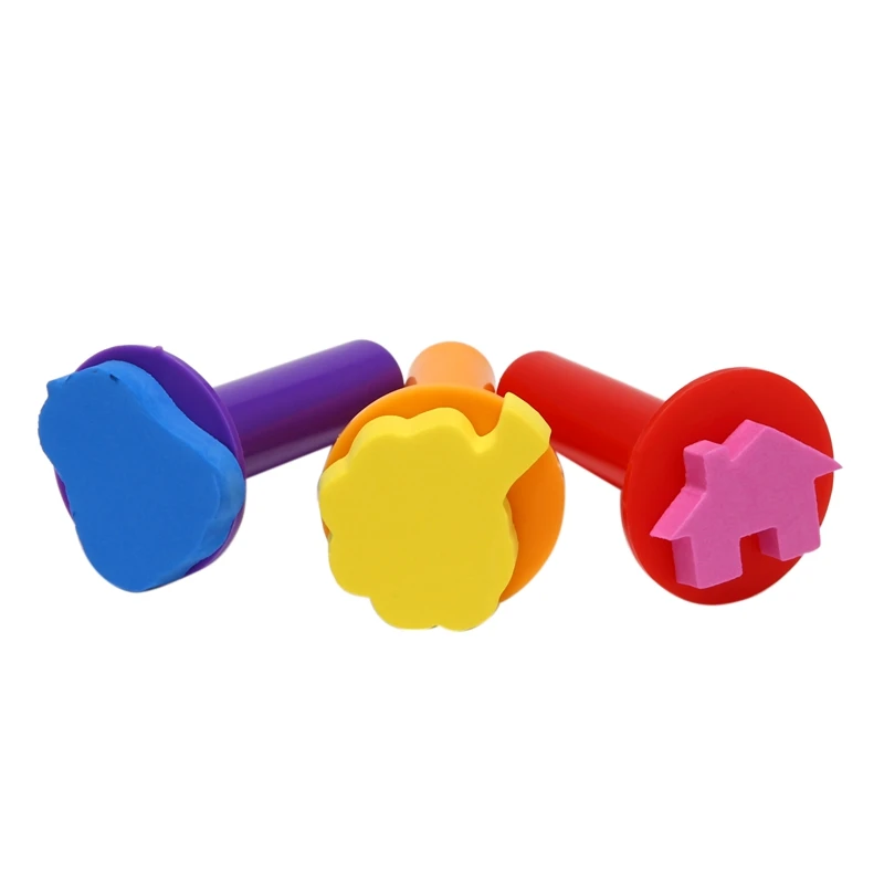 Early Learning Mini Flower Sponge Painting Brushes Craft Brushes Set For Kids Shipping By FBA